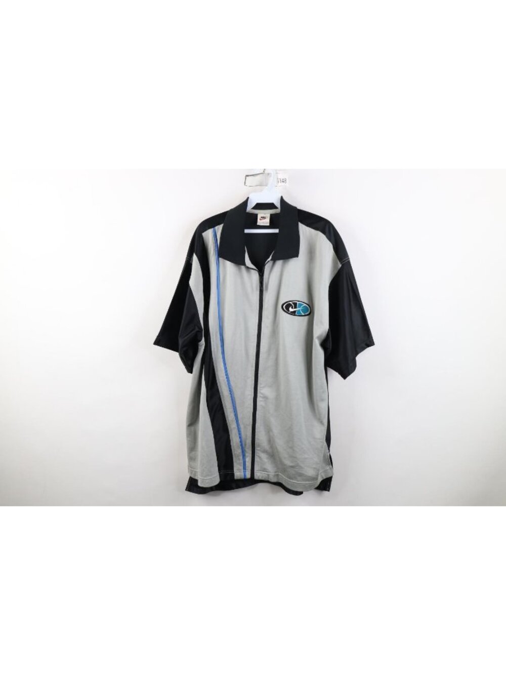 Vintage 90s Nike Dazzle Full Zip Collared Polo Shirt Mens Size L Baggy Fit